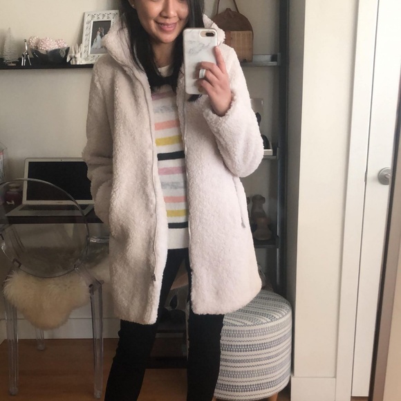 LOFT White Teddy Jacket Plush Style - Picture 3 of 4